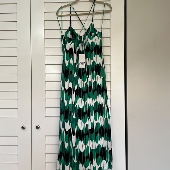 Zara Dresses Nwt Zara Strappy Geometric Pattern Maxi Dress Poshmark